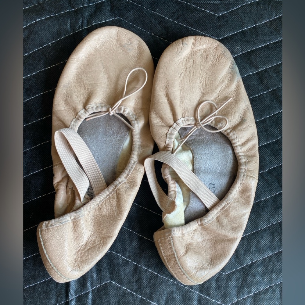 Women's Pink Leather Full Sole Ballet Slippers